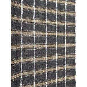 Black & Tan Plaid Woven Fabric Piece 22" x 17" Quilting Sewing